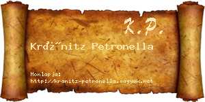 Kránitz Petronella névjegykártya